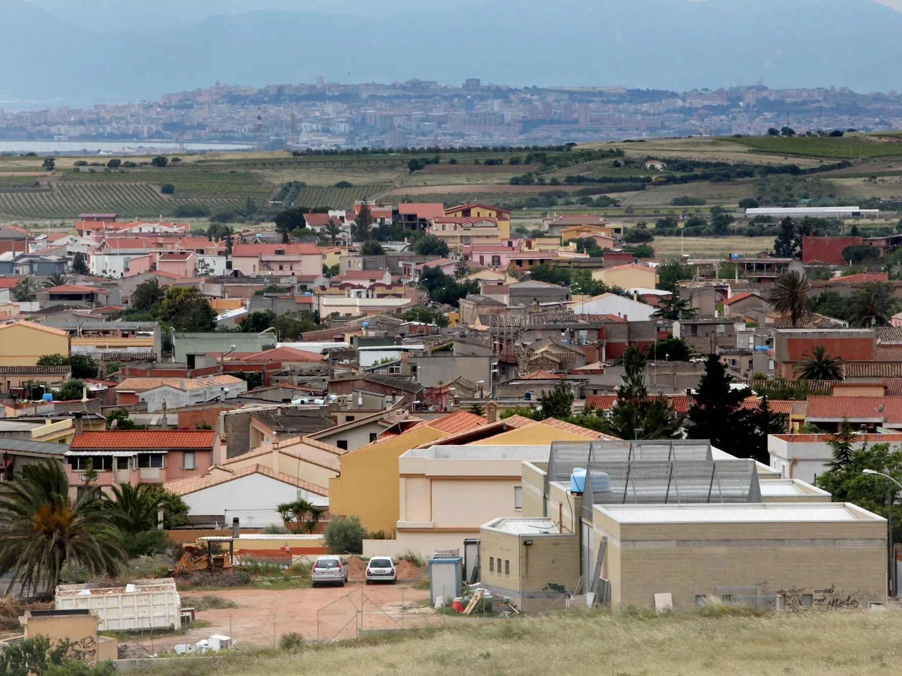 una veduta del centro abitato di Maracalagonis