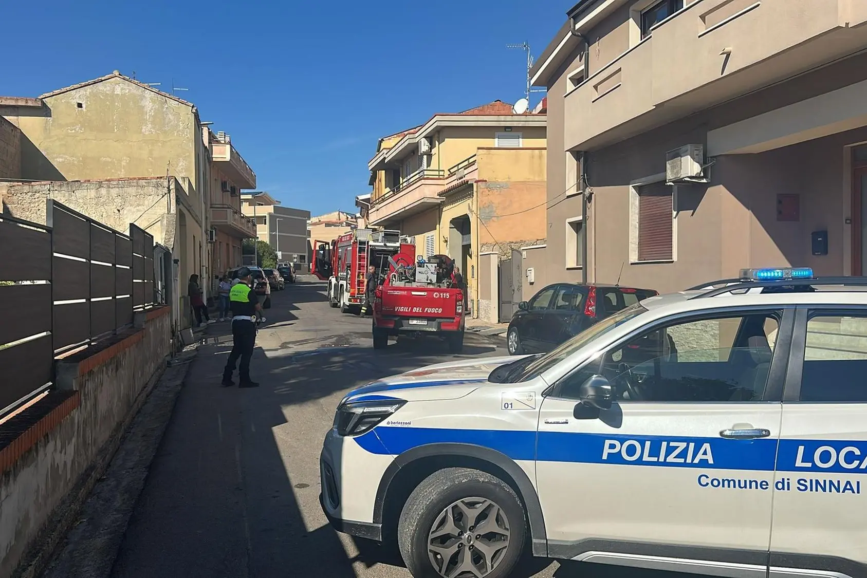 L'intervento di polizia locale e vigili del fuoco