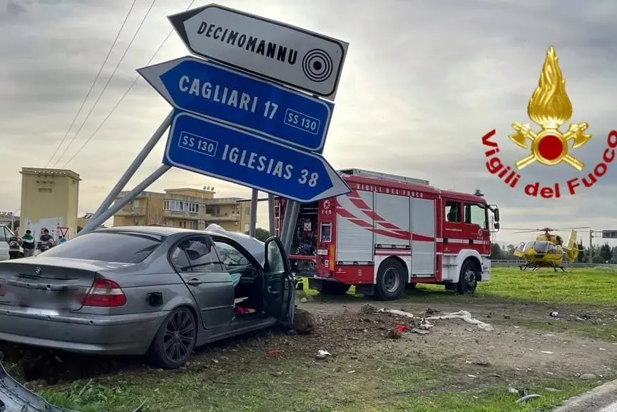 L'incidente (foto Vigili del fuoco)