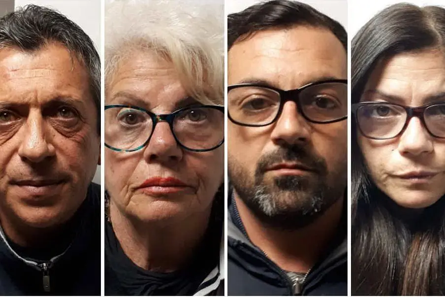 Gli arrestati, da sinistra: Pietro Piccioni, Silvana Anoffo, Michele Cunico, Francesca Cunico (Foto Polizia di Stato)