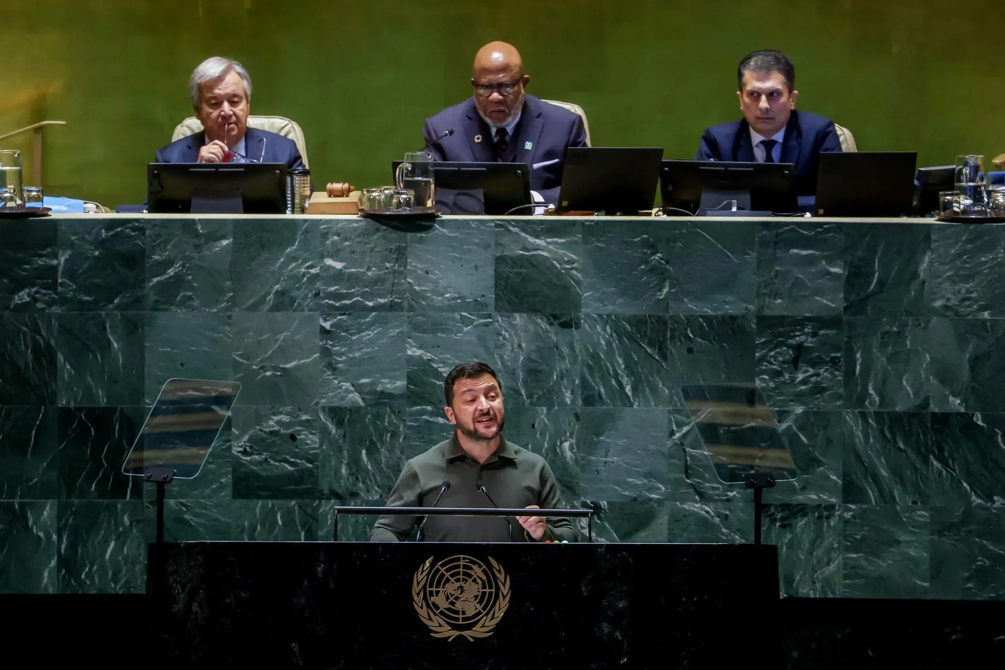 Zelensky all'Onu (Ansa)