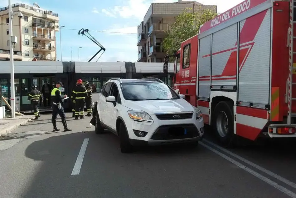 L'incidente (foto Municipale Cagliari)