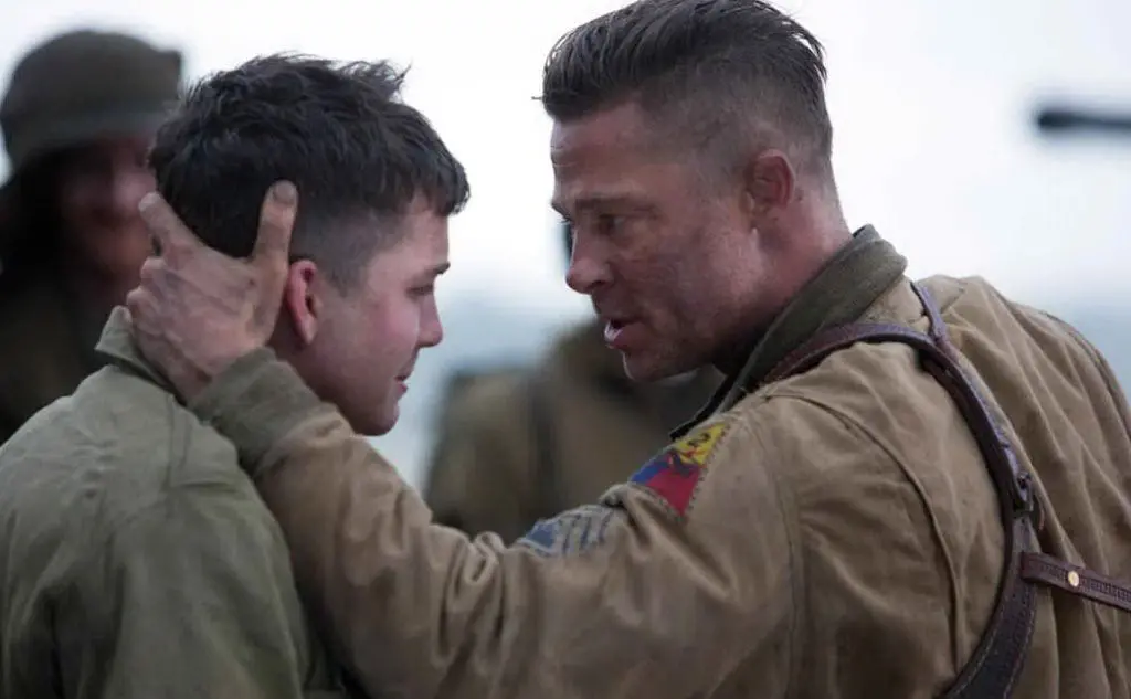 Brad Pitt in Fury dove interpreta il sergente Wardaddy