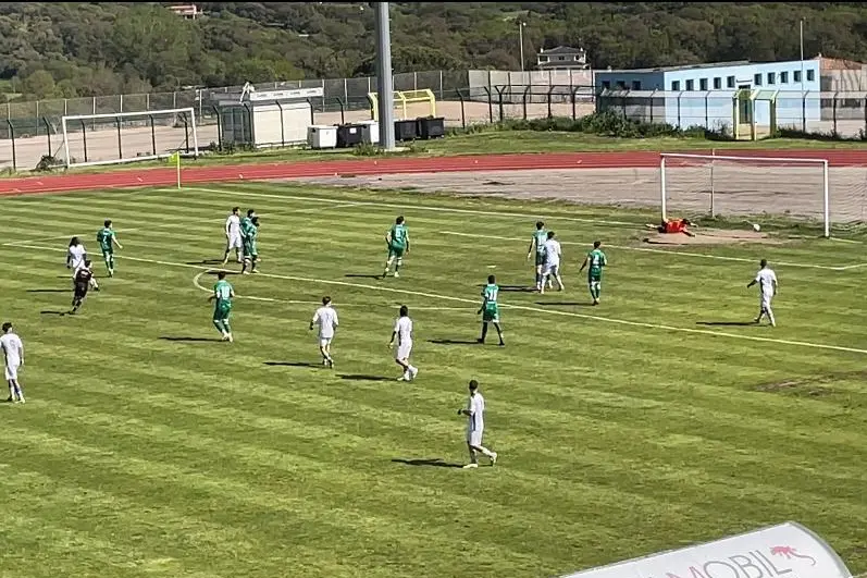 Il primo gol del Tempio realizzato da Gning (G. Pischedda)