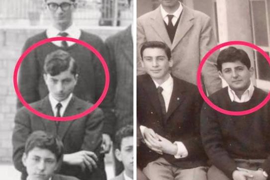 Mario Draghi (a sinistra) e Giancarlo Magalli (a destra) in uno scatto risalente agli anni del liceo (frame da foto via Ansa)