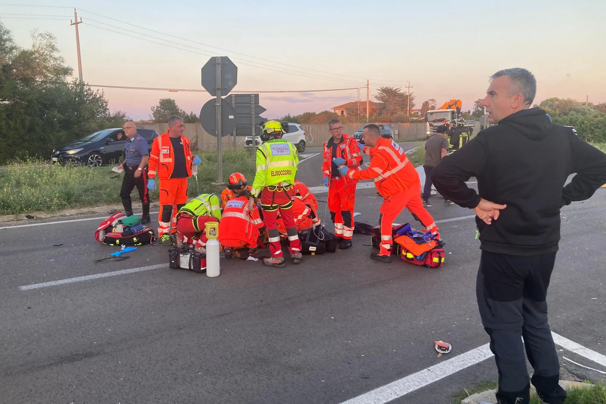 L'incidente a Porto Torres (foto Pala)