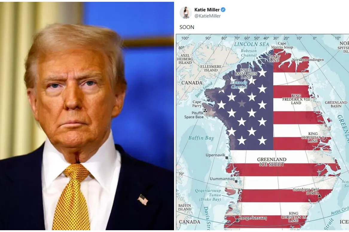 Donald Trump (Ansa) e il post di Katie Miller