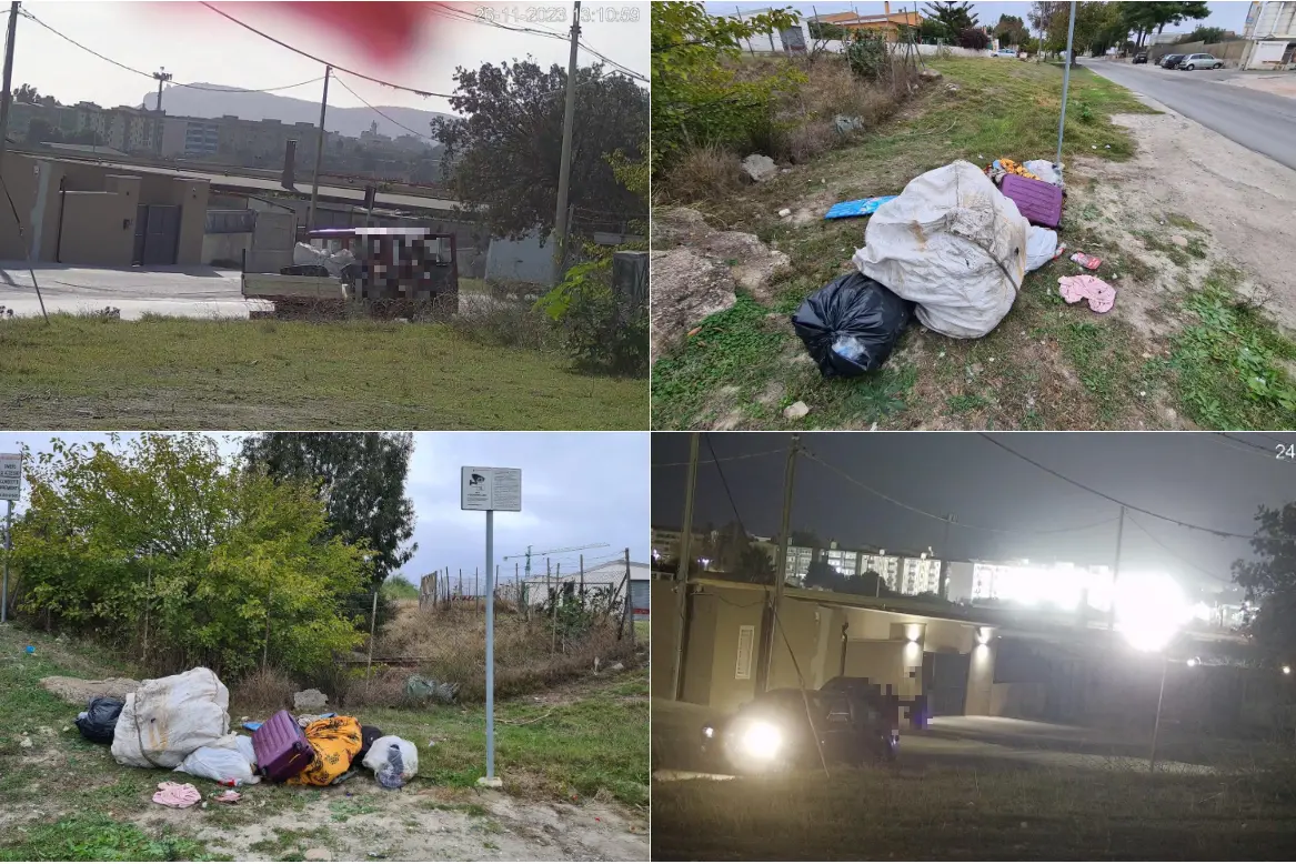 I rifiuti abbandonati e i mezzi fermi a bordo strada per abbandonare la spazzatura