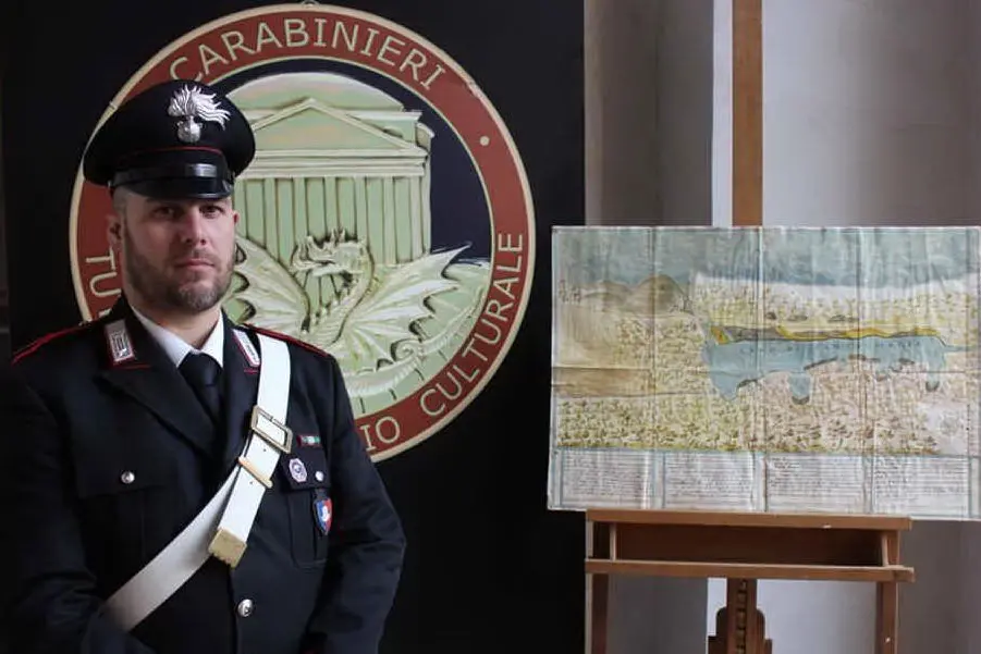 L'antica mappa recuperata dai Carabinieri