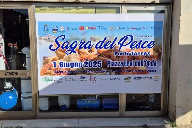 La locandina della Sagra del Pesce (foto Pala)