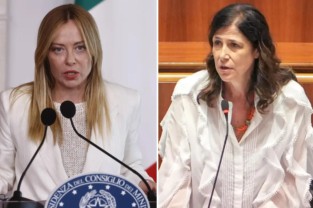 Da sinistra Giorgia Meloni e Alessandra Todde