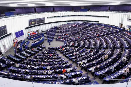 epa09924474 Member of European Parliament (MEP) during a voting session of the European Parliament in Strasbourg, France, 03 May 2022. EPA/JULIEN WARNAND