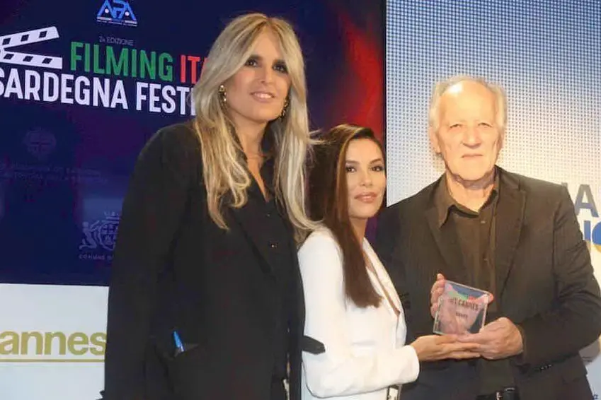 Tiziana Rocca, Eva Longoria e Werner Herzog (foto L'Unione Sarda - L.P.)