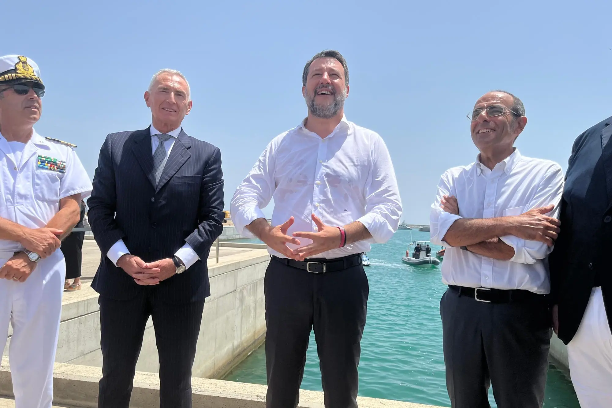 Salvini in Sardegna (foto L'Unione Sarda)