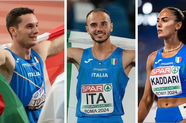 Filippo Tortu, Lorenzo Patta e Dalia Kaddari (foto Onano)