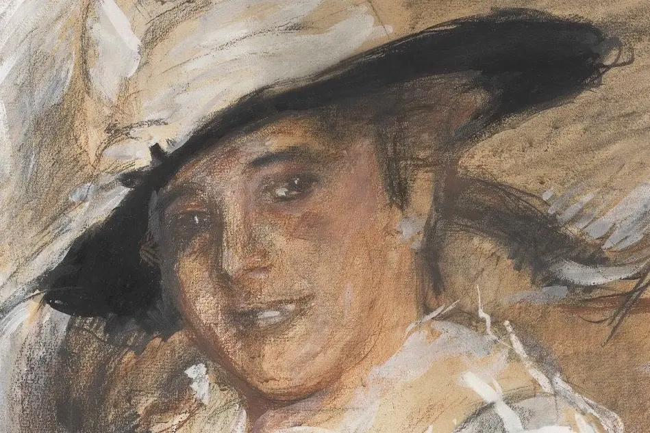 Margherita Sarfatti ritratta da Mario Sironi attrono al
 1916. Collezione privata/Collezione Peggy Guggenheim, Venezia