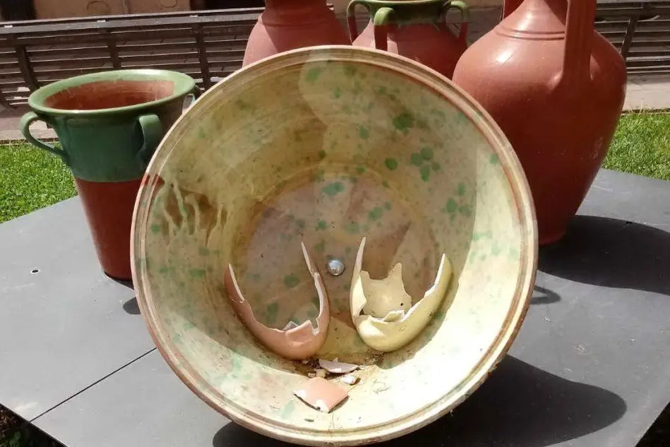 Le ceramiche de su componidori danneggiate dai vandali