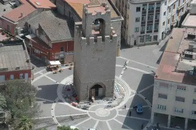 Una veduta aerea di piazza Roma a Oristano