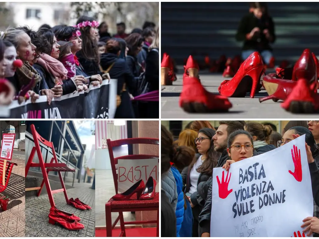 Violenza sulle donne, strage senza fine: la Sardegna si mobilita, le iniziative dal nord al sud dell’Isola (foto Ansa)