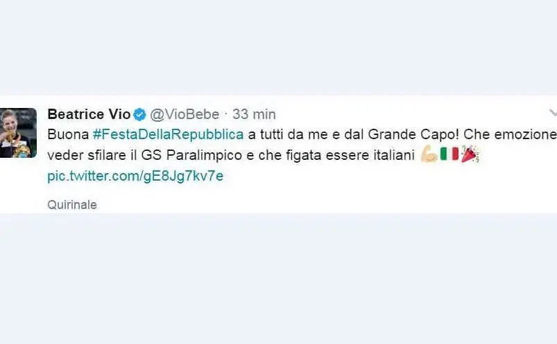 Il tweet di Bebe Vio
