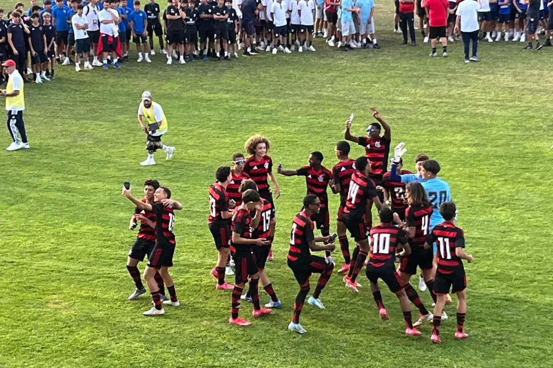L’esultanza del Flamengo, vincitore del “Manlio Selis” nel 2025 (foto Ilenia Giagnoni)