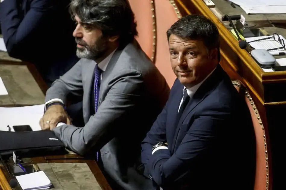 Matteo Renzi in Senato. (Foto Ansa)