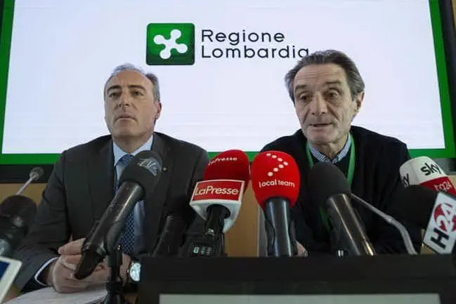 Attilio Fontana e Giulio Gallera (Ansa)