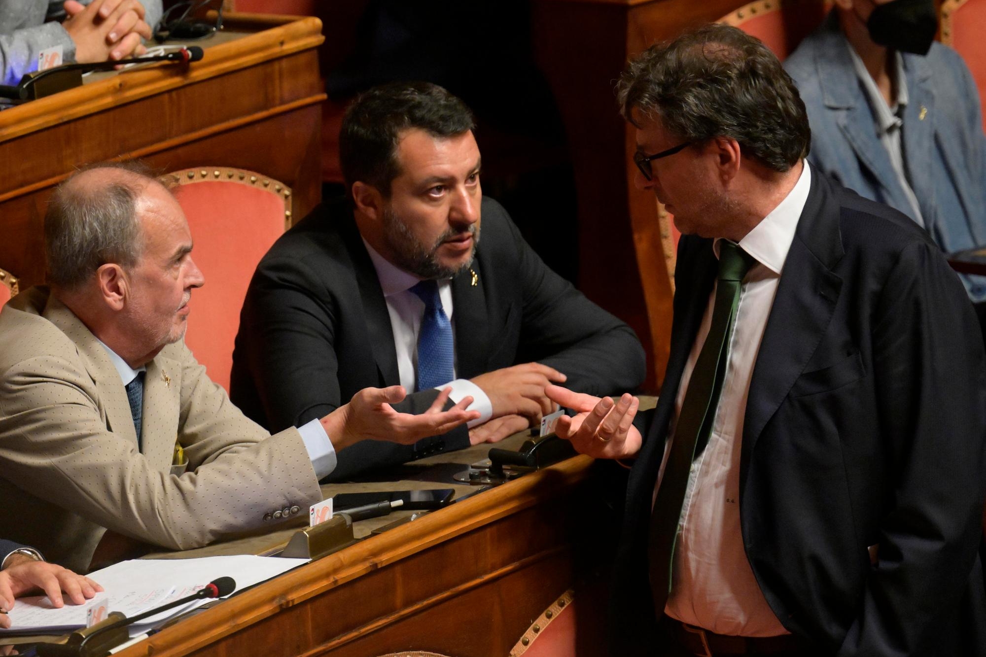 Matteo Salvini in Senato (Ansa - Peri)