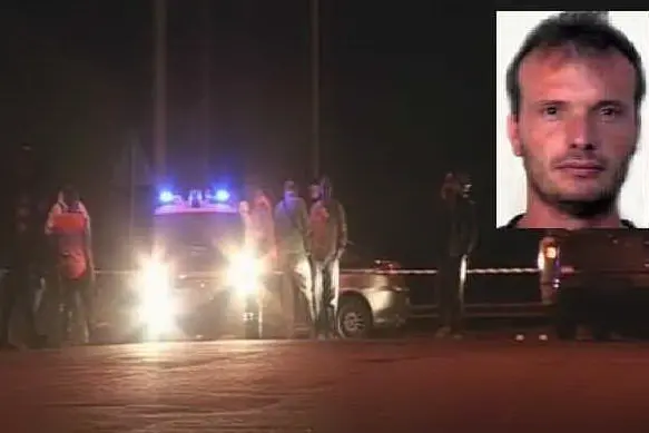 Il luogo dell'omicidio e, a destra, Gianni Nieddu