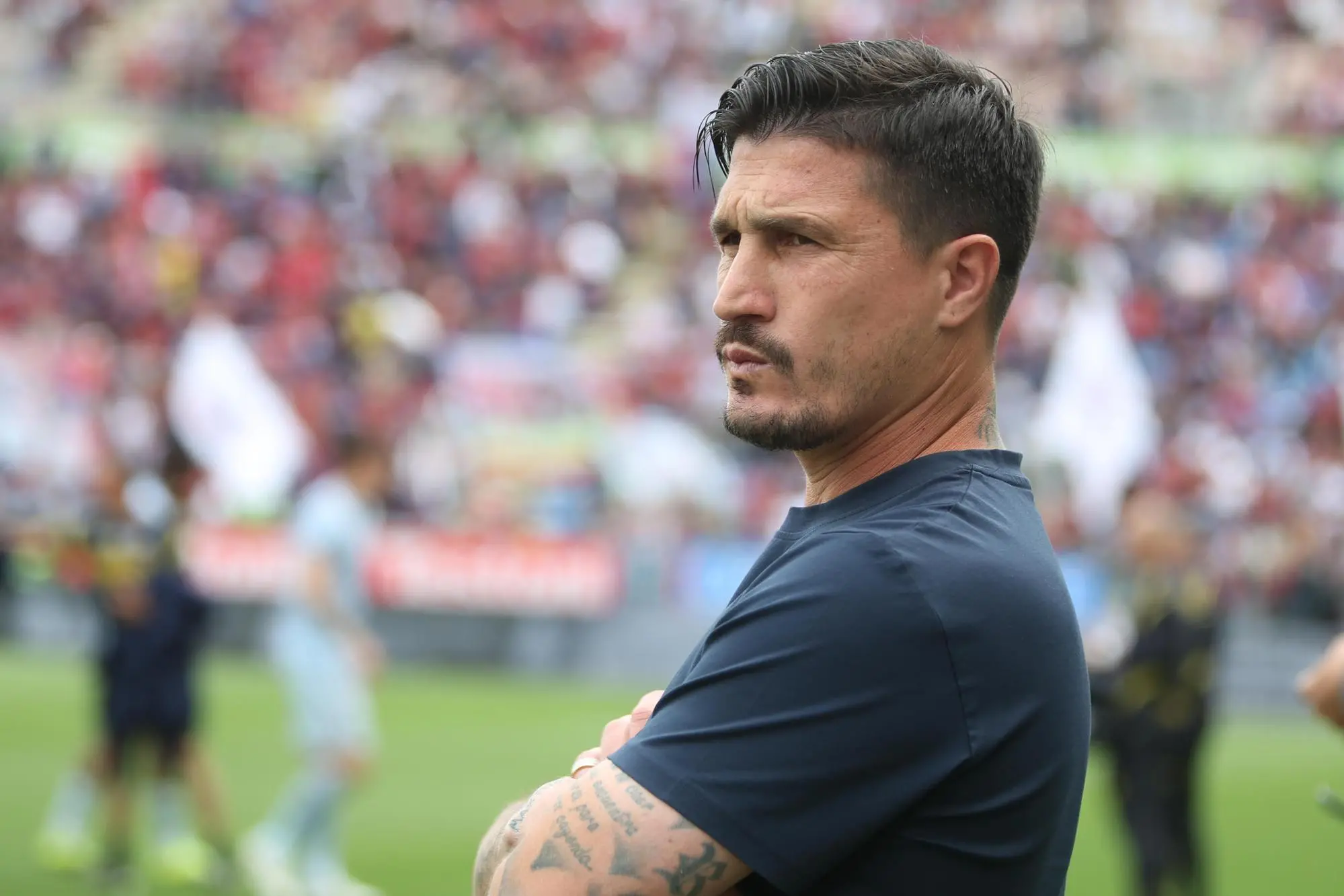 L'allenatore del Cagliari Fabio Pisacane (ANSA/FABIO MURRU )