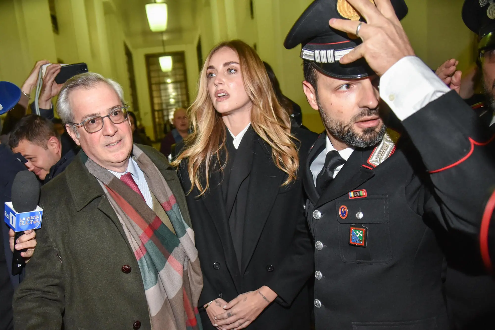 Chiara Ferragni esce dall’aula del tribunale dopo la sentenza di assoluzione, Milano, 14 Gennaio 2026. ANSA/MATTEO CORNER