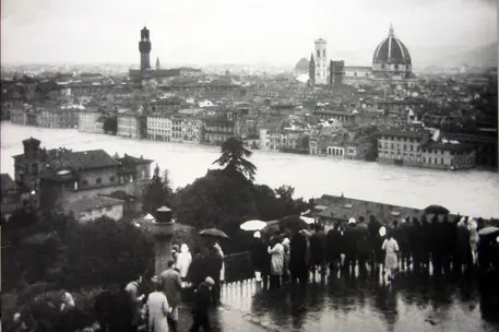 Firenze fotografata durante l'alluvione del novembre 1966. ANSA