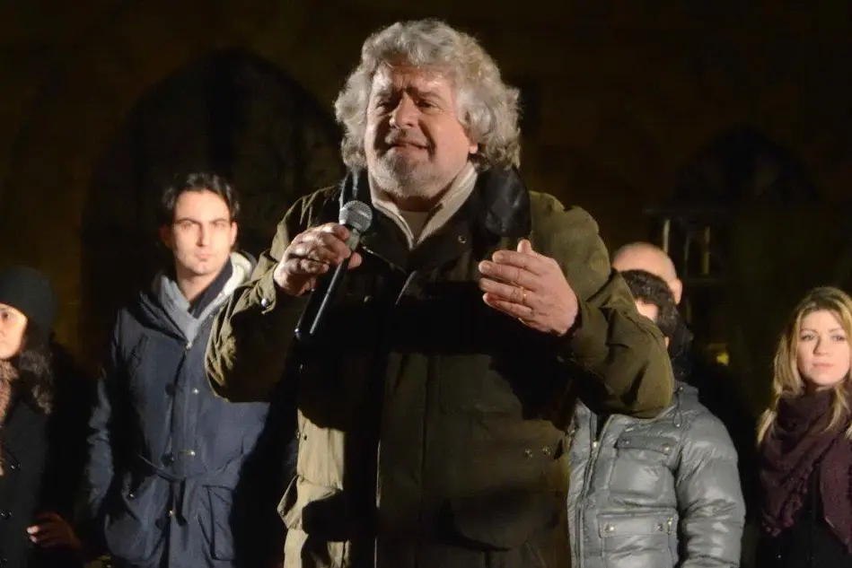 Beppe Grillo in Sardegna (Archivio L'Unione Sarda)