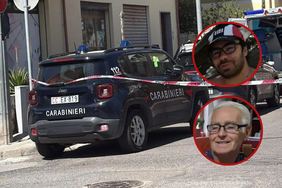 Bosa. In alto Paolo Pinna, in basso la vittima, Giuseppe Pinna (foto Serafino Corrias)