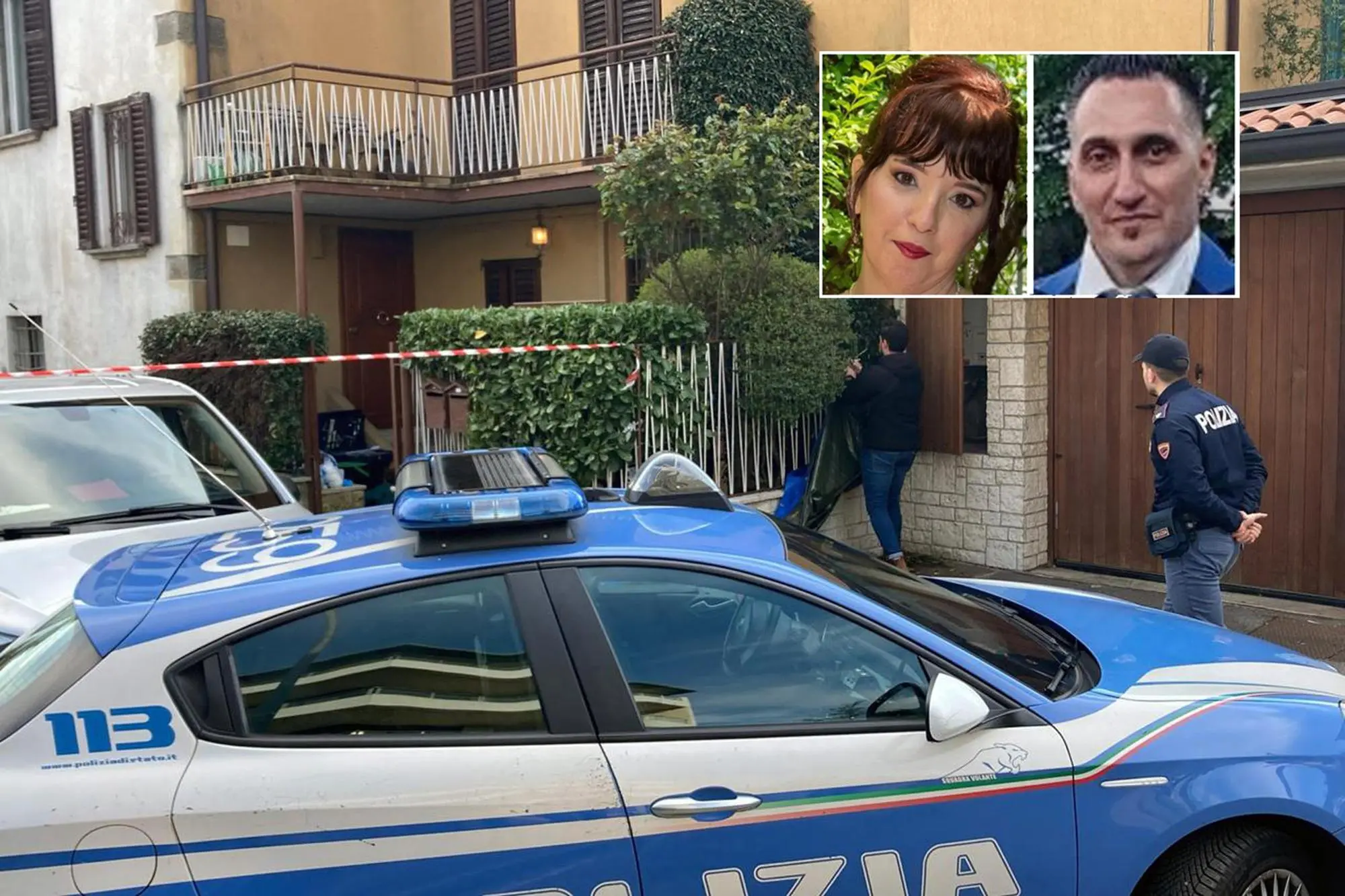 Una foto combo con le immagini tratte dai profili Facebook di Vincenzo Dongellini, 49 anni, e Valentina Sarto, 42 e del luogo del delitto a Bergamo. L'uomo avrebbe ucciso la moglie e avrebbe poi tentato, invano, di togliersi la vita. Roma, 18 marzo 2026. ANSA / MARAVIGLIA / FACEBOOK +++ ATTENZIONE: L'ANSA NON POSSIEDE I DIRITTI DI QUESTA FOTO CHE NON PUO' ESSERE PUBBLICATA SENZA L'AUTORIZZAZIONE DELLA FONTE DI ORIGINE CUI SI RINVIA +++ NPK +++