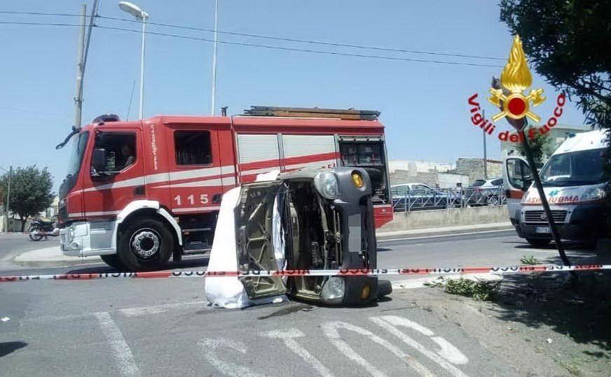 L'incidente in via Cinquini a Cagliari