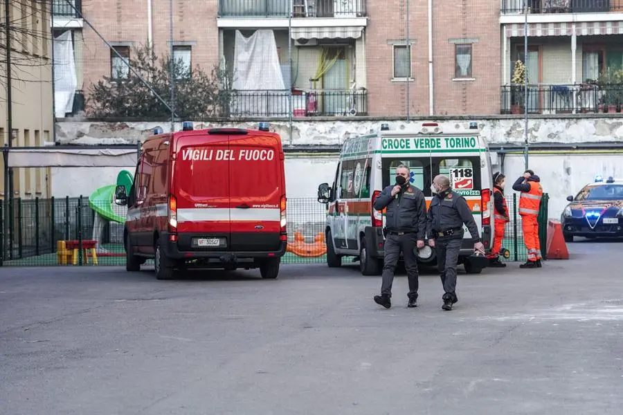 Il luogo della tragedia a Torino (foto Ansa)