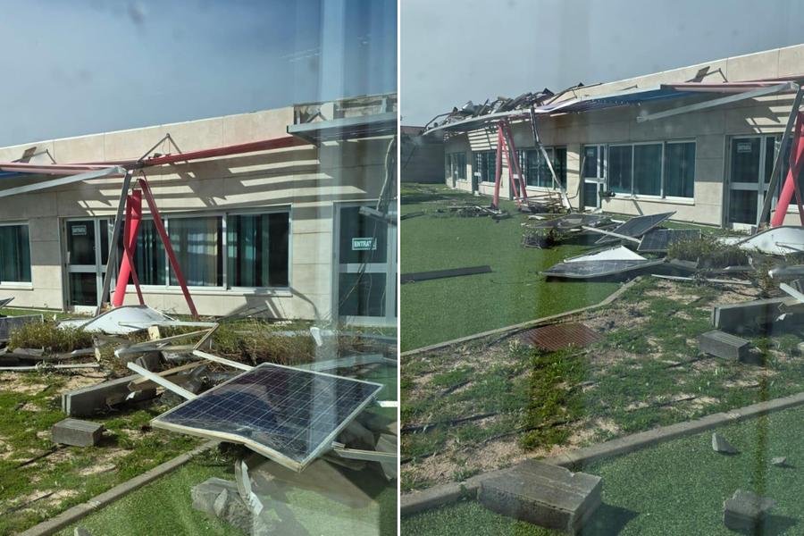 Il vento sradica la copertura della scuola che si abbatte sulle finestre: disastro sfiorato a Villasimius