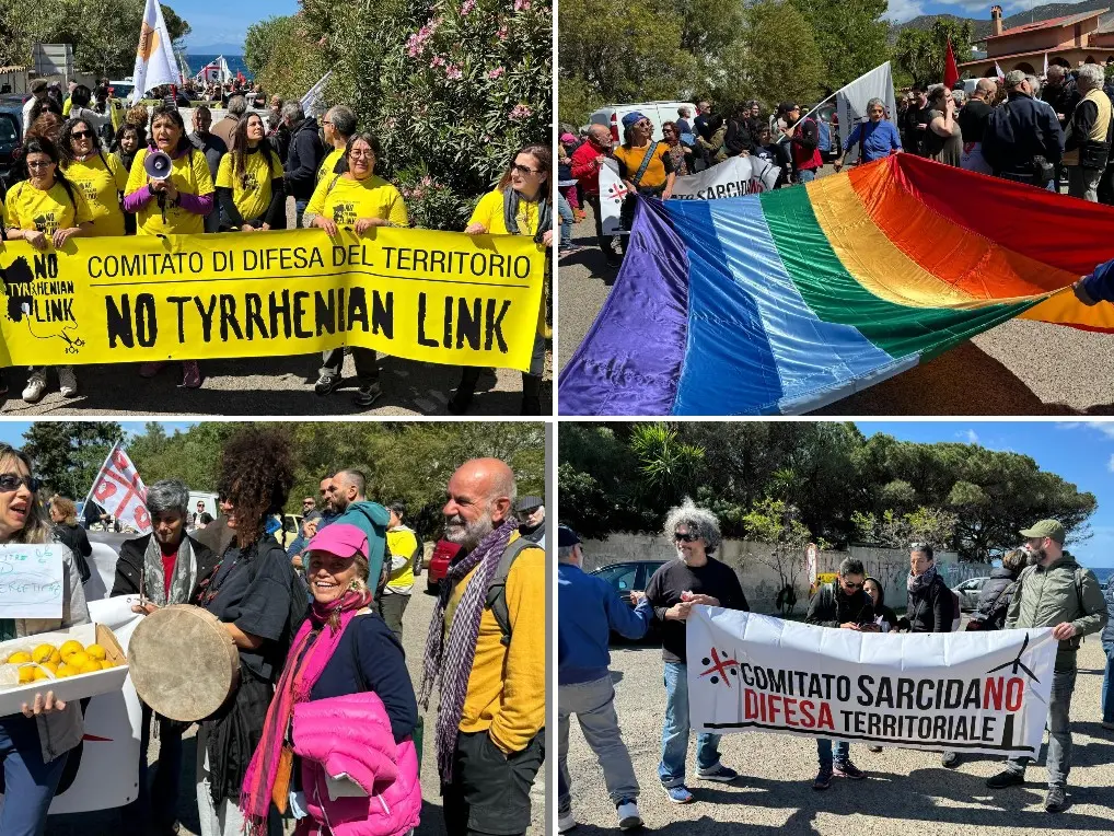 I manifestanti contro il Tyrrhenian Link (Foto: Stefano Anedda)