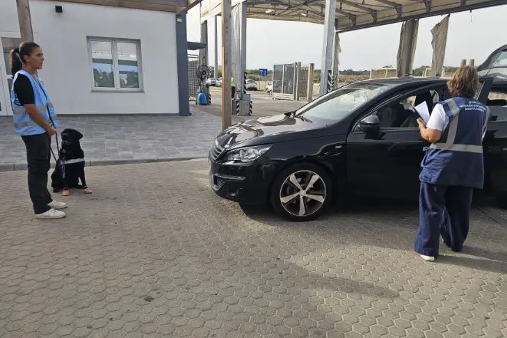 I controlli Asl con i cani molecolari a Porto Torres (foto Asl)