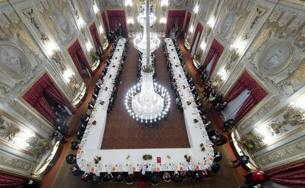 Un'immagine della cena di Stato (Ansa)
