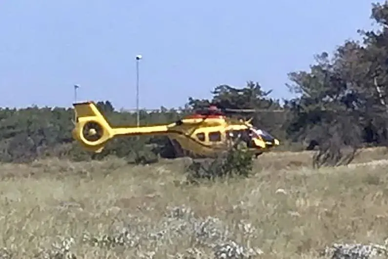 L'elicottero a Villaputzu questo pomeriggio (L'Unione Sarda)