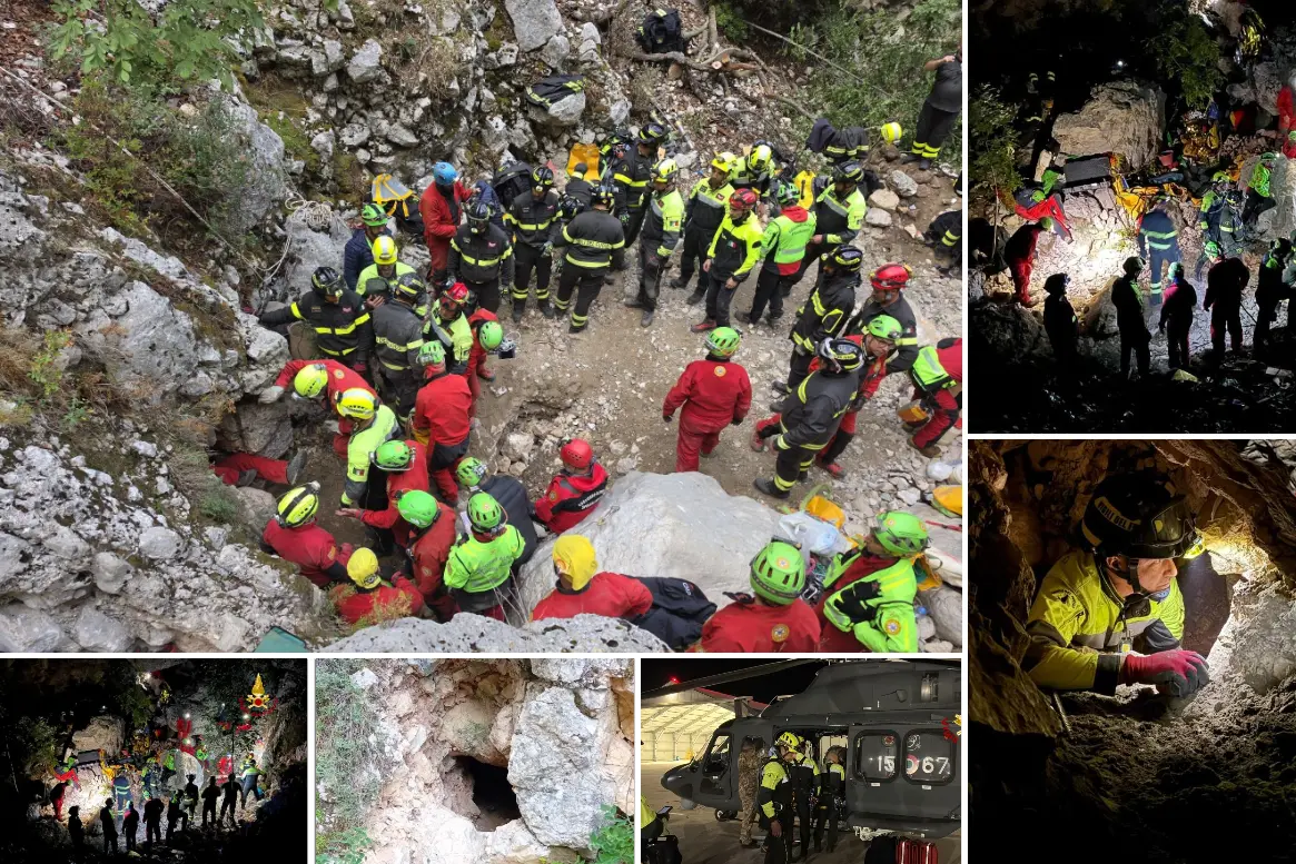 I soccorritori a Gorroppeddu (Foto: VVFF e Cnsas)