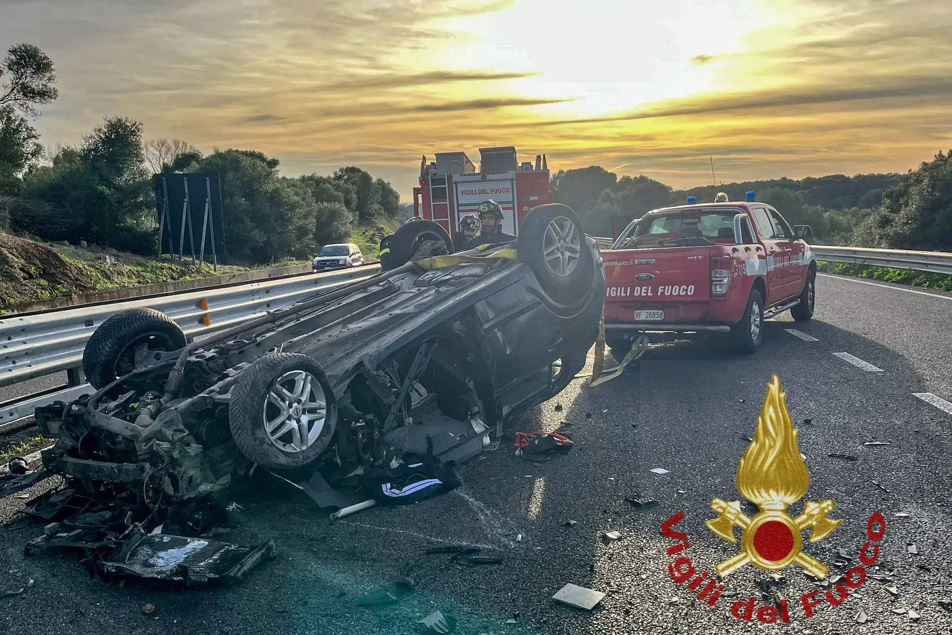 L'incidente (foto Vigili del fuoco)