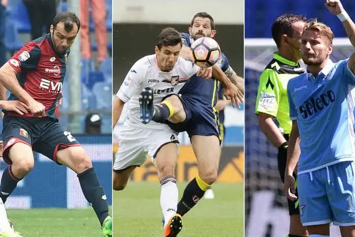 Da sinistra: Pandev, Pellissier in azione e Ciro Immobile