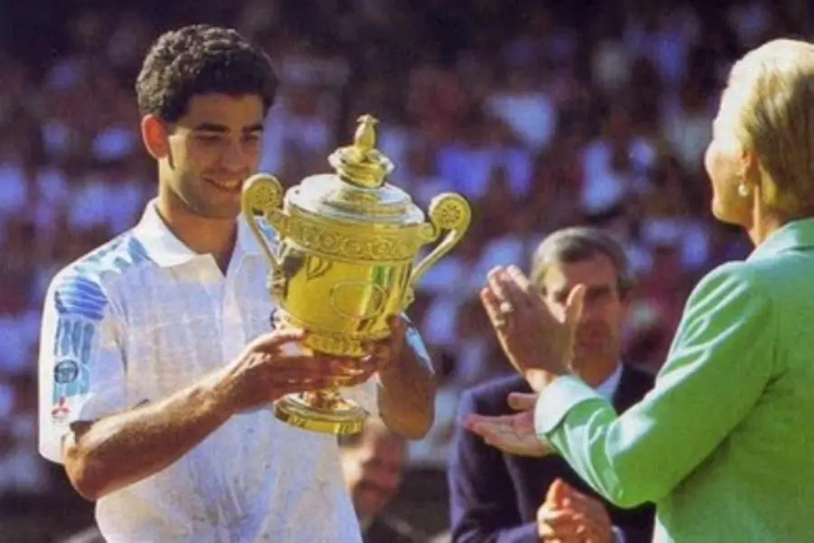 Il primo dei suoi sette trofei di Wimbledon