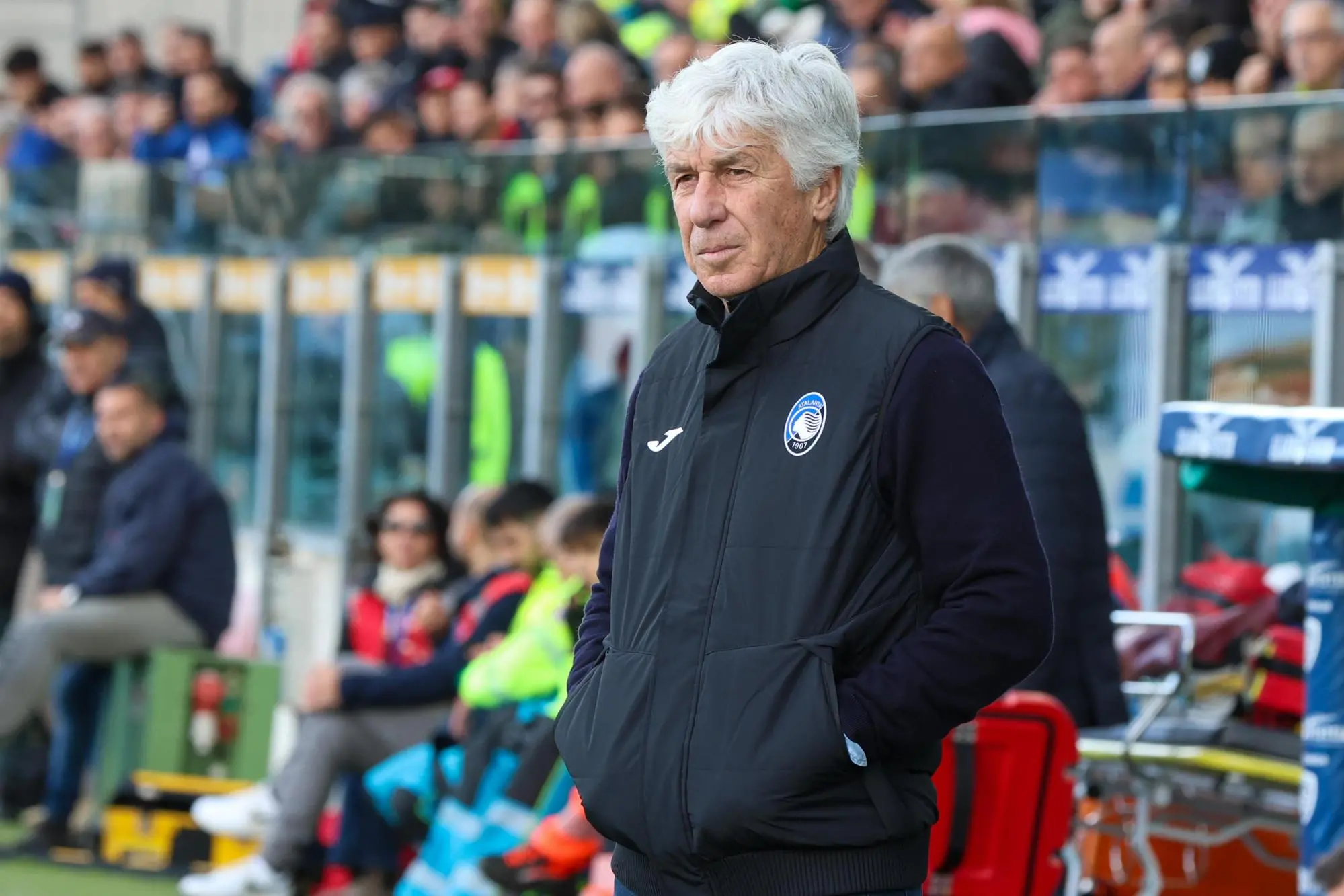 Gian Piero Gasperini in Cagliari-Atalanta (foto Ansa)