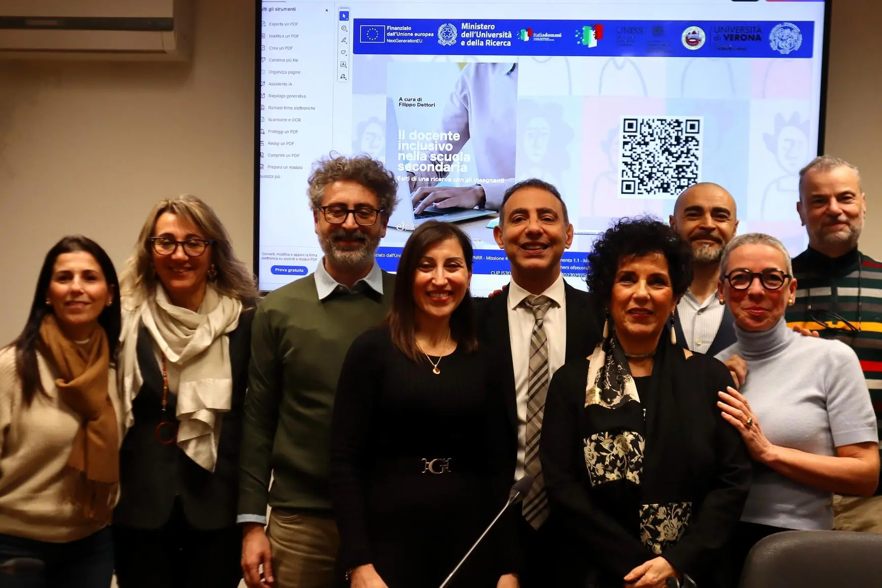 I ricercatori del progetto sul docente inclusivo (foto ufficio stampa)