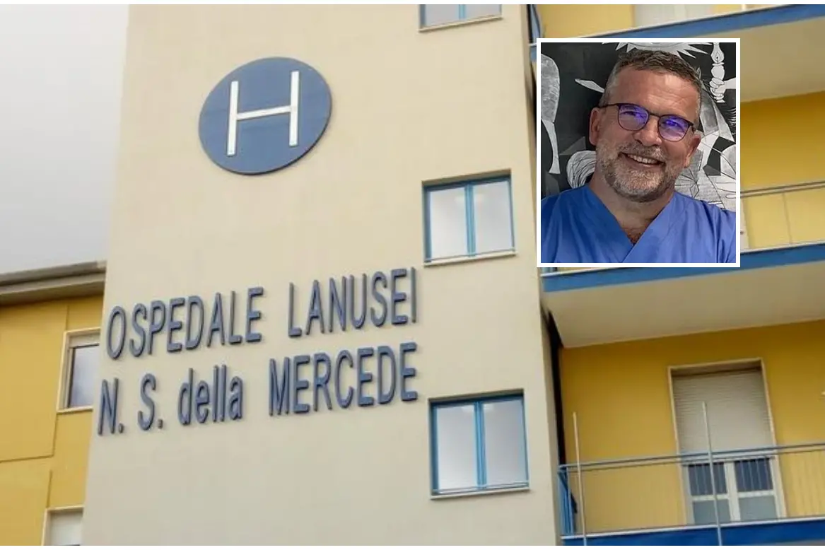 L'ospedale di Lanusei, nel riquadro il chirurgo Tuveri