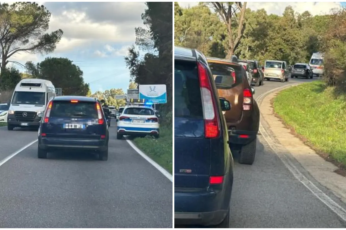 Incidente e lunghe code a Nuoro (foto Ledda)